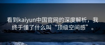 看到kaiyun中国官网的深度解析，我终于懂了什么叫“顶级空间感”。