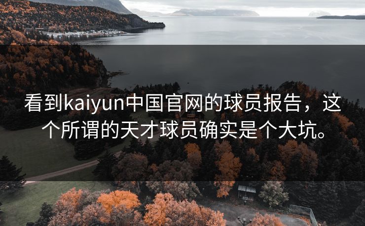 看到kaiyun中国官网的球员报告,这个所谓的天才球员确实是个大坑。 看到kaiyun中国官网的球员报告,这个所谓的天才球员确实是个大坑。